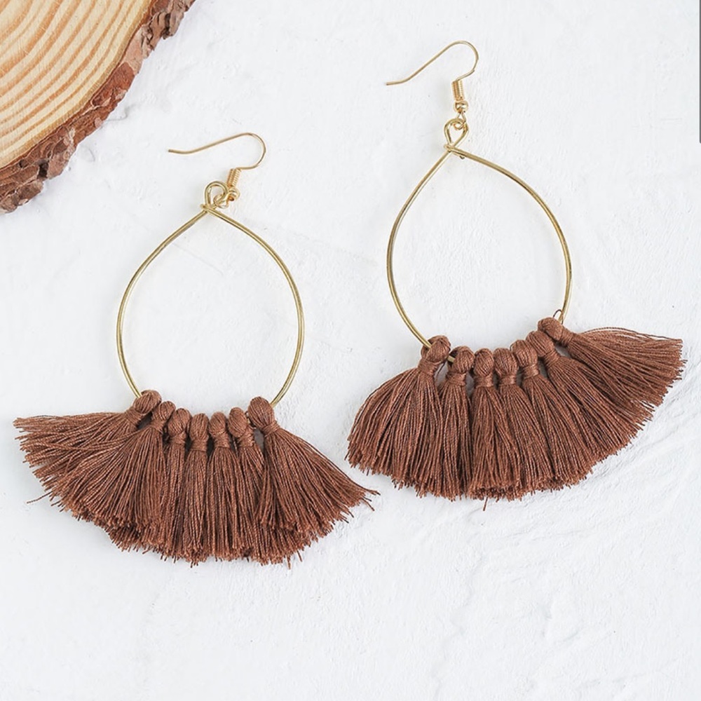 Hoop Tassel Earrings